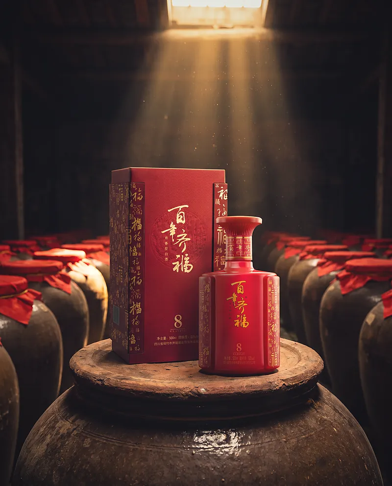 百年齐福·8 置于酒窖陶坛之上